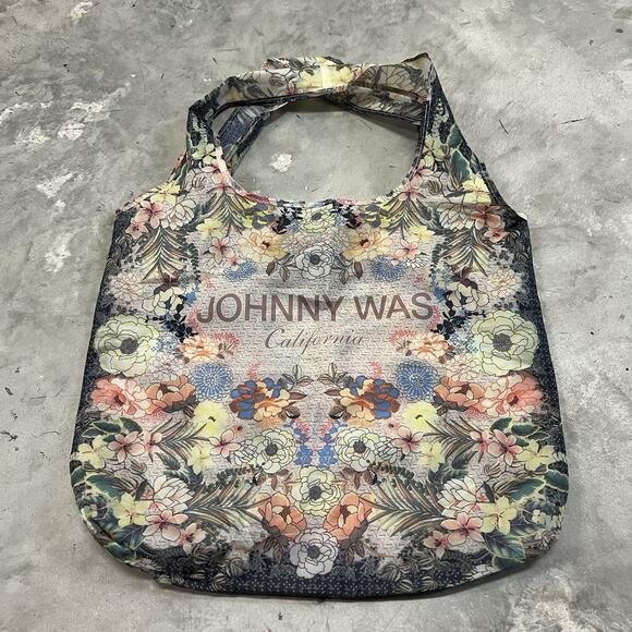 JOHNNY WAS Reusable Shopping Bag Tote California Floral Butterly NYLON - Picture 1 of 5